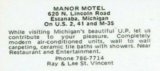 Manor Motel - Old Post Card (newer photo)